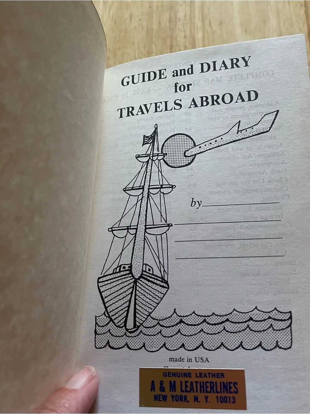 Vintage A & M Leatherlines New York Genuine Leather “Trip Abroad” Travel Diary